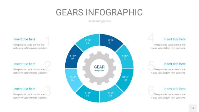 宝石蓝齿轮PPT信息图12