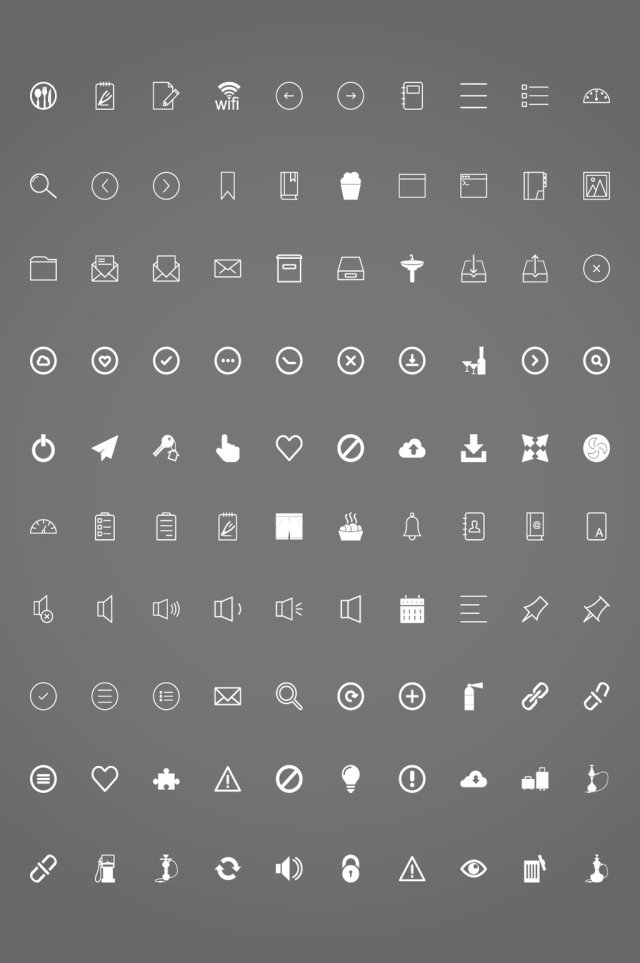 白色100通用网络图标集合