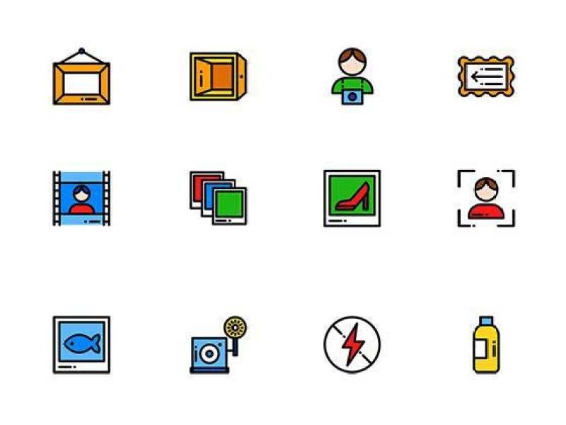 100 枚相机元素图标