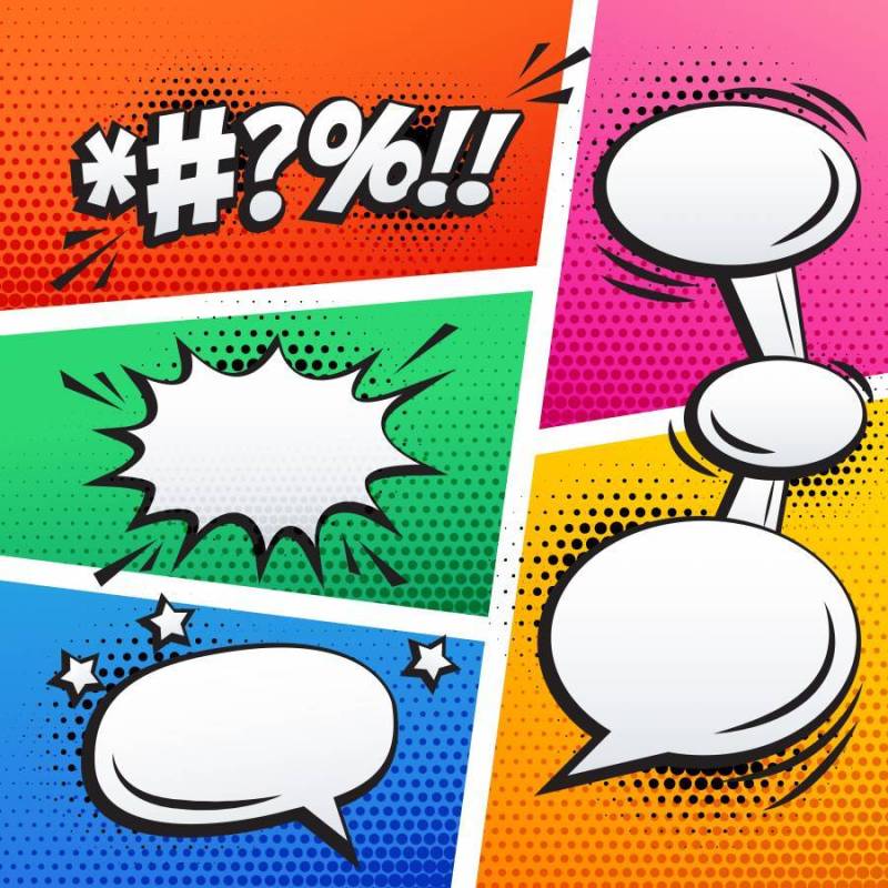 空的漫画声音效果和页面带矢量背景