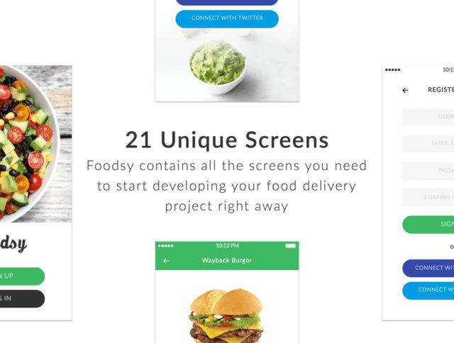 Foodism Mobile UI Kit中设计的移动食品交付UI工具包 Foodism Mobile UI Kit中设计的移动食品交付UI工具包