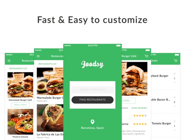 Foodism Mobile UI Kit中设计的移动食品交付UI工具包