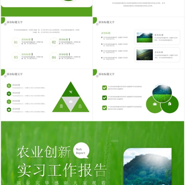 绿色简约风农业创新实习工作报告PPT模板 绿色简约风农业创新实习工作报告PPT模板