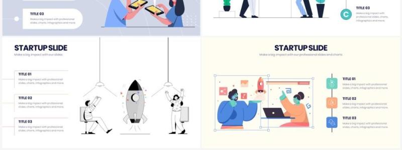 创意人物插画创业公司项目启动PPT模板素材Startup Powerpoint Infographics