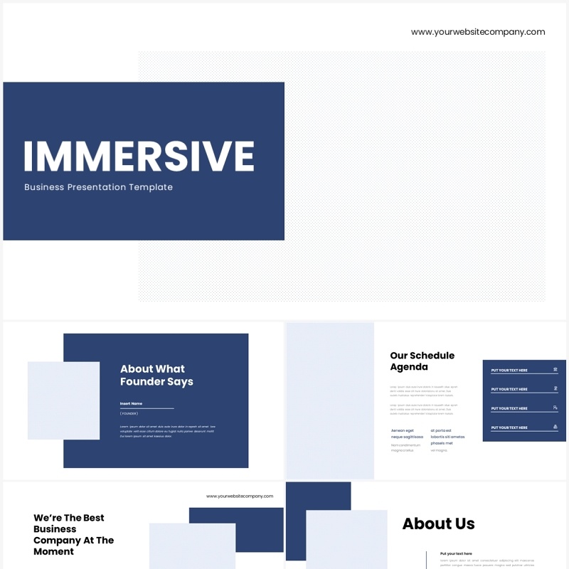 蓝色简约项目工作汇报PPT模板（无图可插图）Immersive No Image