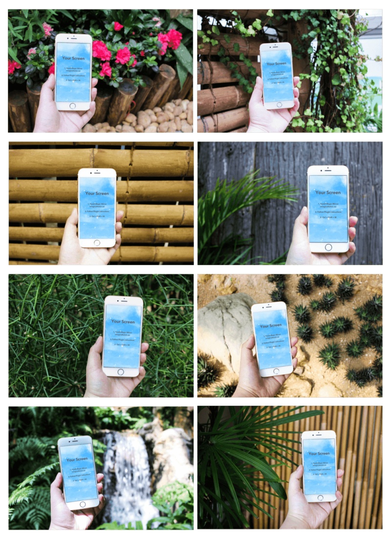 新鲜花园为主题的iPhone 6的大模型，花园大纲设置