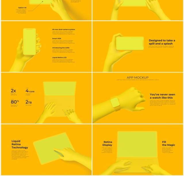 黄色系手机电脑设备实体模型PPT元素素材Devices yellow 黄色系手机电脑设备实体模型PPT元素素材Devices yellow