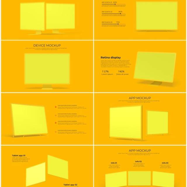 黄色系手机电脑设备实体模型PPT元素素材Devices yellow 黄色系手机电脑设备实体模型PPT元素素材Devices yellow