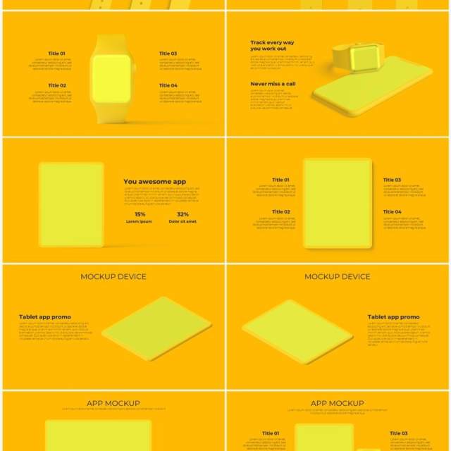 黄色系手机电脑设备实体模型PPT元素素材Devices yellow 黄色系手机电脑设备实体模型PPT元素素材Devices yellow