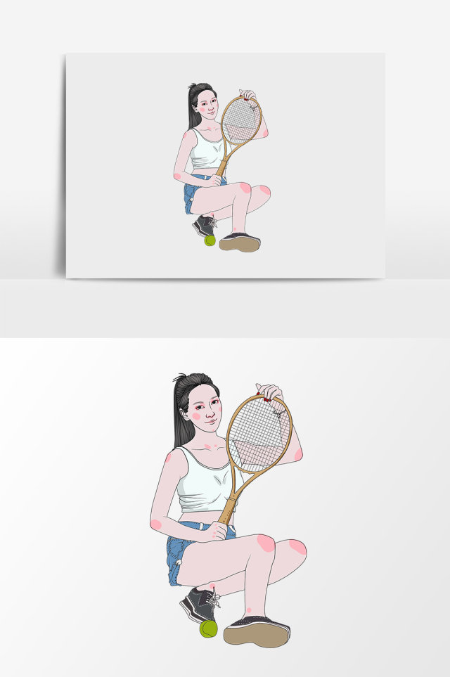 卡通漫画网球美女 卡通漫画网球美女