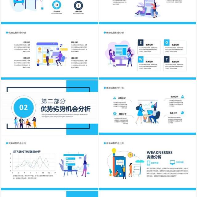 SWOT优势劣势机会分析动态PPT模板