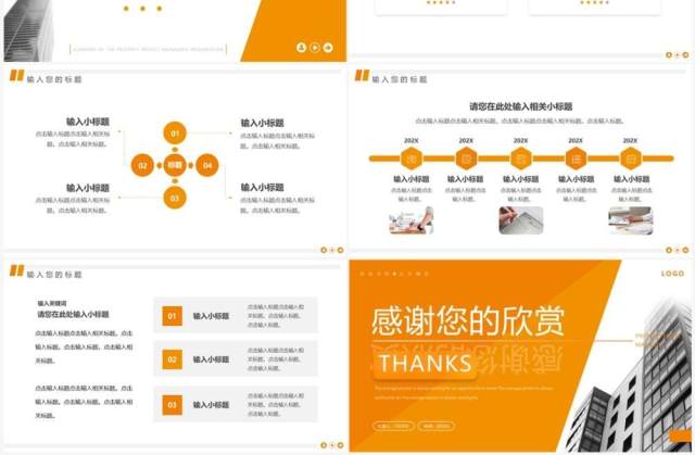 橙色商务风物业项目经理年终总结PPT模板