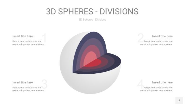 紫黄色3D球体切割PPT信息图4