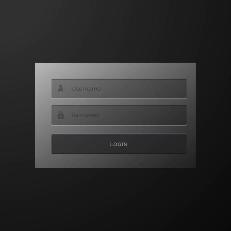 黑暗的黑色登录窗体用户界面模板设计
