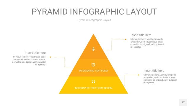 渐变黄色3D金字塔PPT信息图表17