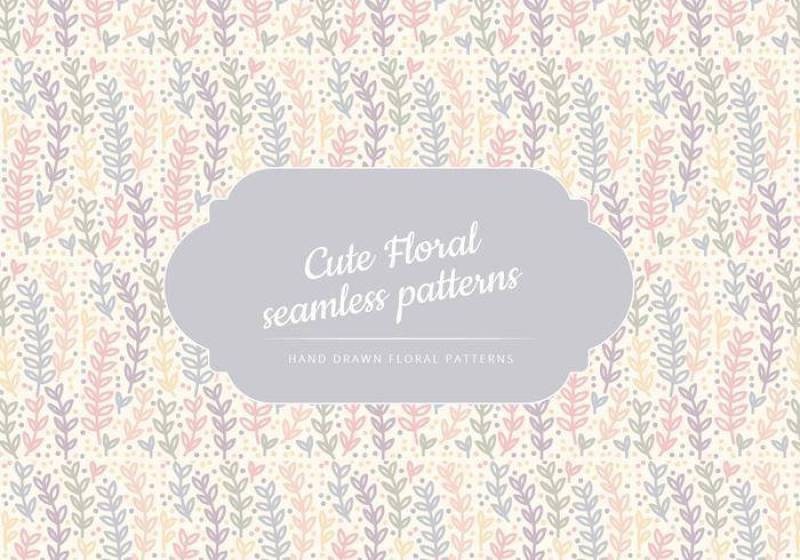 矢量手绘花卉无缝模式