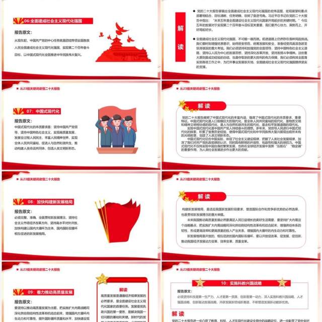 从23组关键词读懂党的二十大报告PPT模板 从23组关键词读懂党的二十大报告PPT模板