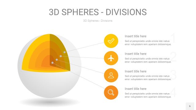 黄色3D球体切割PPT信息图6