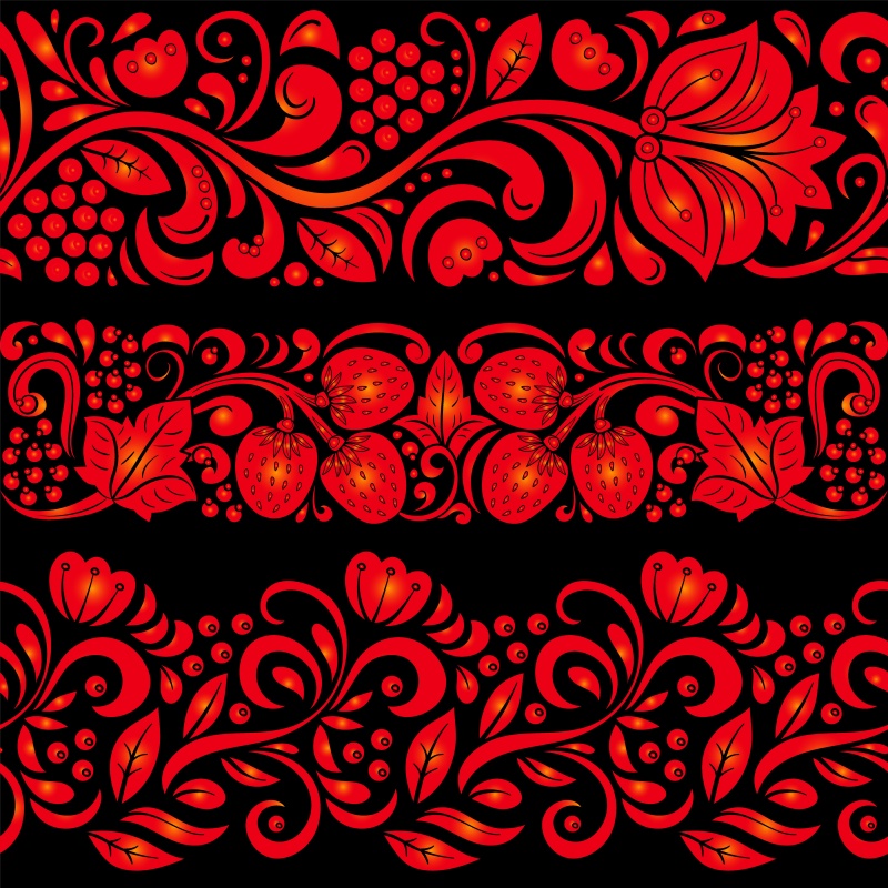 霍克洛马风格的花卉图案和装饰12