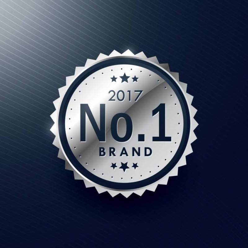 no.1品牌银色徽章和标签设计