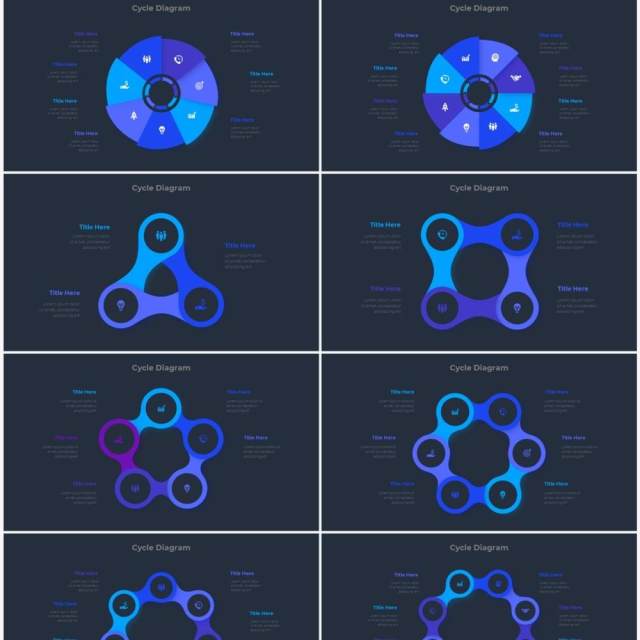 深色背景蓝色圆形结构图并列关系信息图表PPT元素素材Infographic Blue 深色背景蓝色圆形结构图并列关系信息图表PPT元素素材Infographic Blue