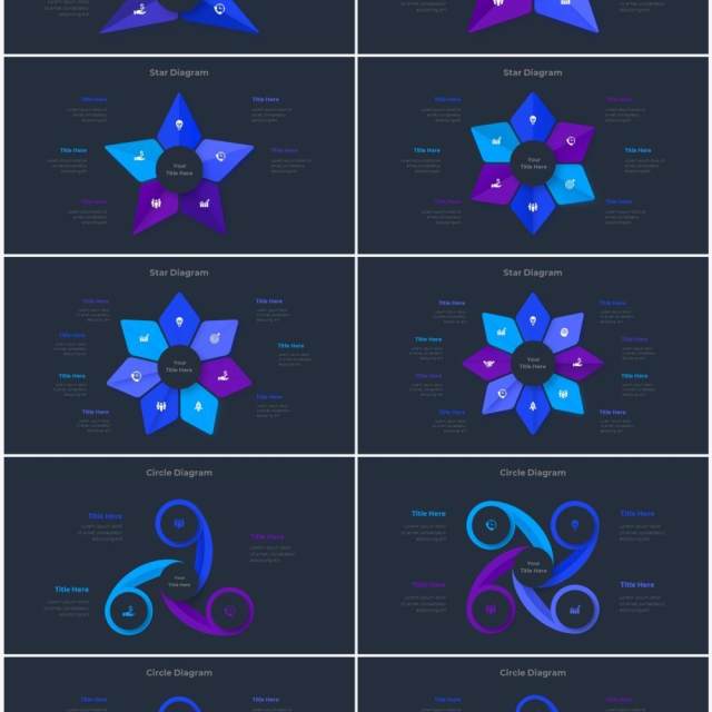 深色背景蓝色圆形结构图并列关系信息图表PPT元素素材Infographic Blue 深色背景蓝色圆形结构图并列关系信息图表PPT元素素材Infographic Blue