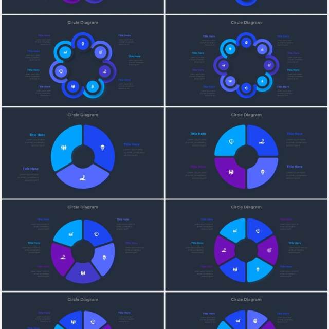 深色背景蓝色圆形结构图并列关系信息图表PPT元素素材Infographic Blue 深色背景蓝色圆形结构图并列关系信息图表PPT元素素材Infographic Blue