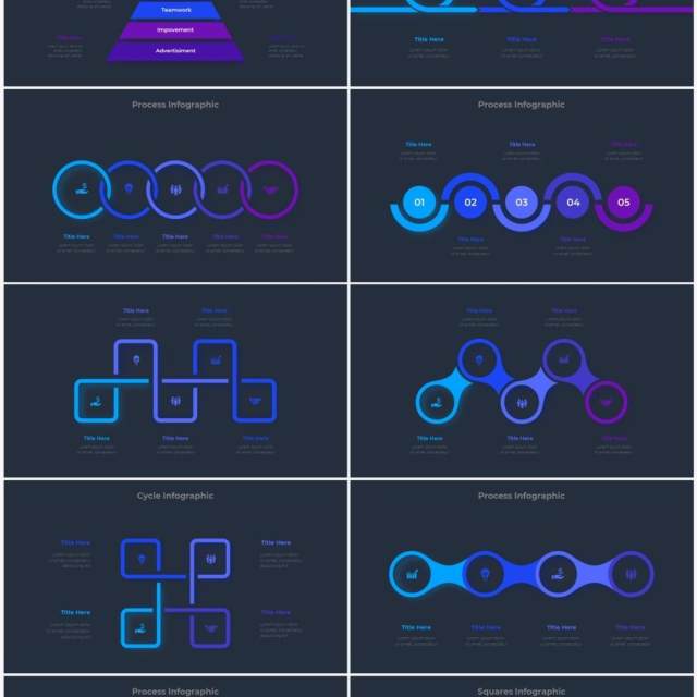 深色背景蓝色圆形结构图并列关系信息图表PPT元素素材Infographic Blue 深色背景蓝色圆形结构图并列关系信息图表PPT元素素材Infographic Blue