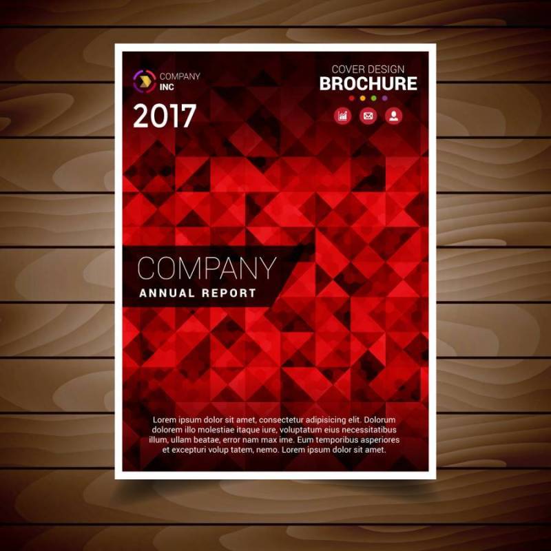 红色抽象宣传册设计模板