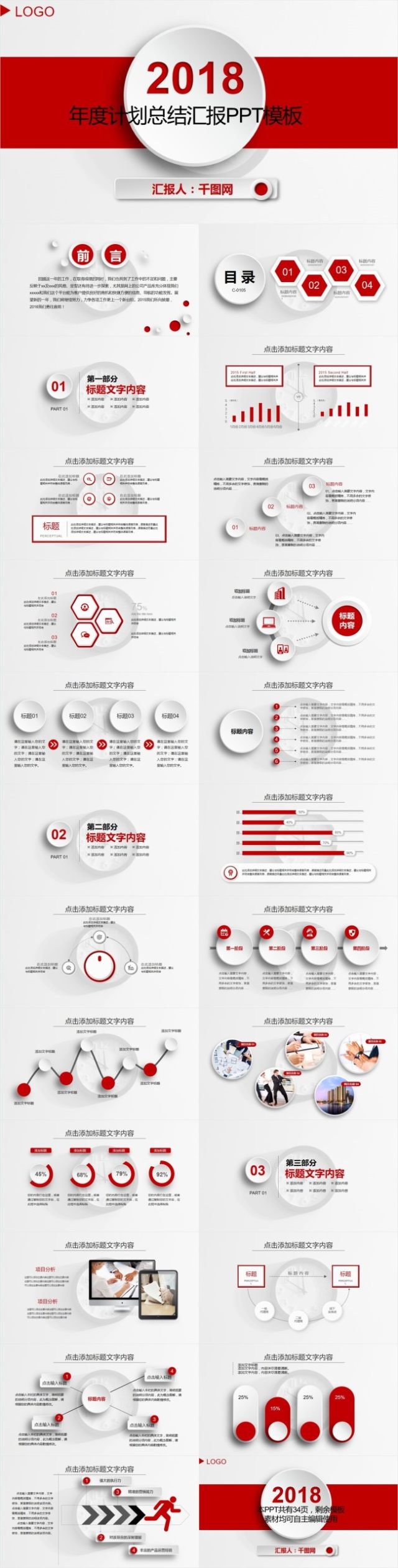 年度计划总结汇报PPT模板制作