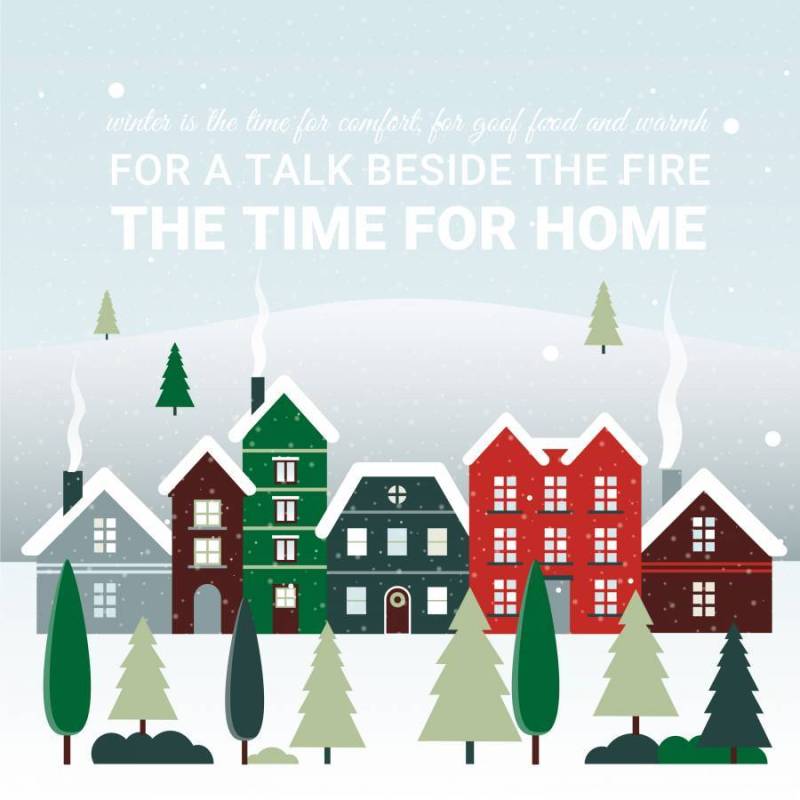  平面设计矢量圣诞景观