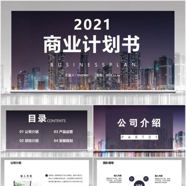 2021商务风高端商业计划书公司介绍产品运营通用PPT模板 2021商务风高端商业计划书公司介绍产品运营通用PPT模板