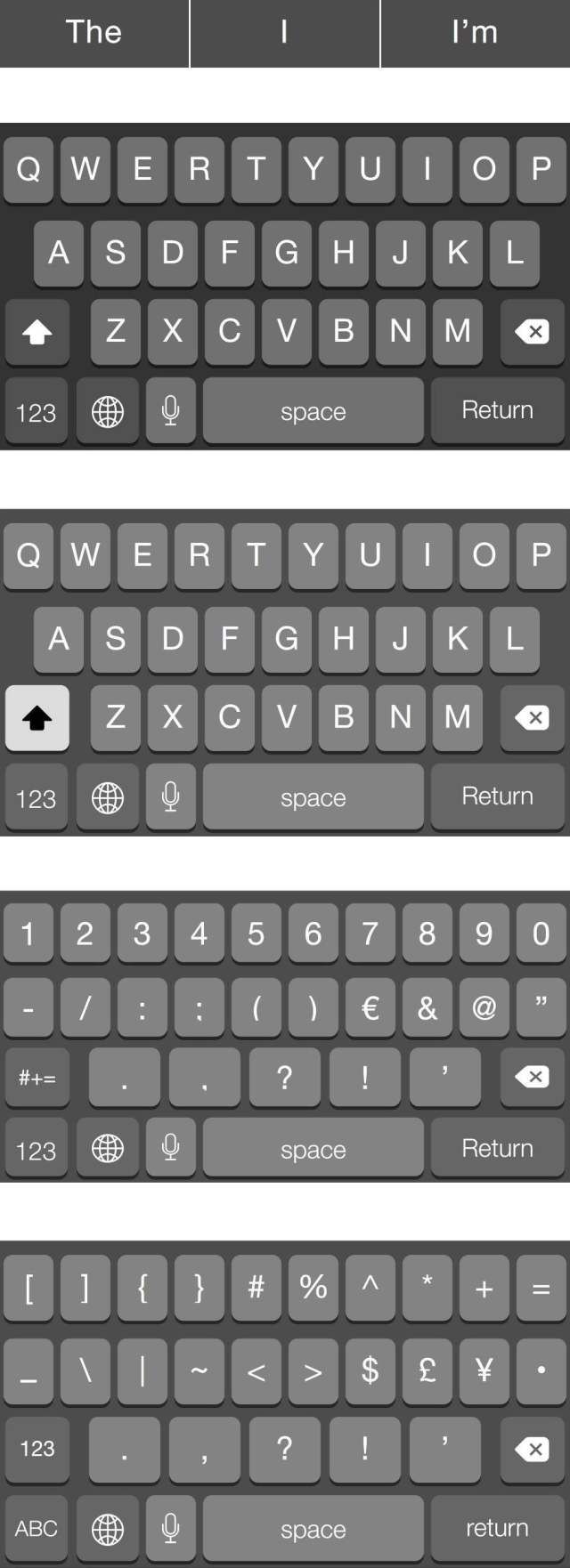 iOS 8 Dark Keyboard