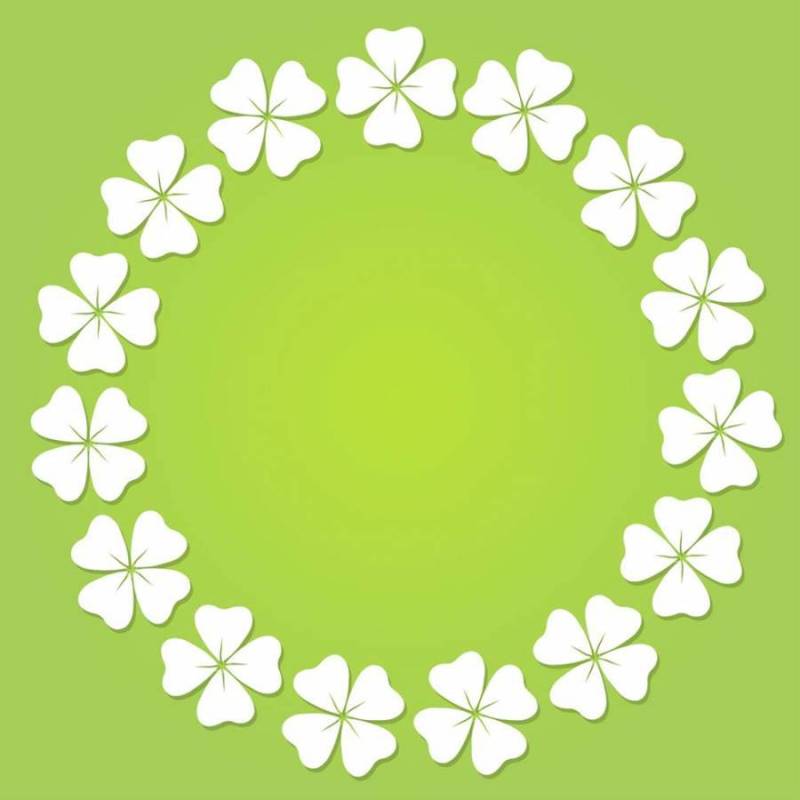 四叶三叶草圆形框架。