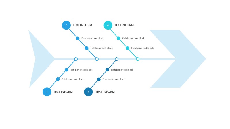 蓝色鱼骨图PPT图表-13
