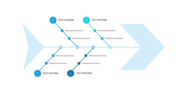 蓝色鱼骨图PPT图表-13