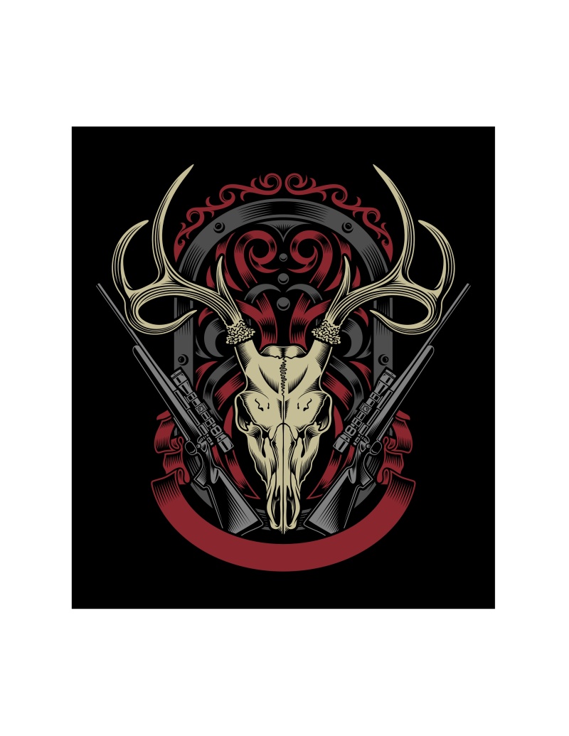 木刻风格服装的T恤印花17