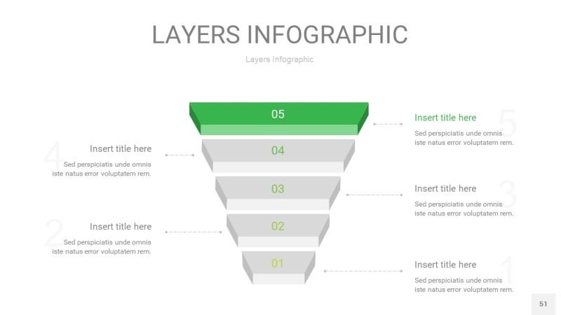 嫩绿色3D分层PPT信息图51