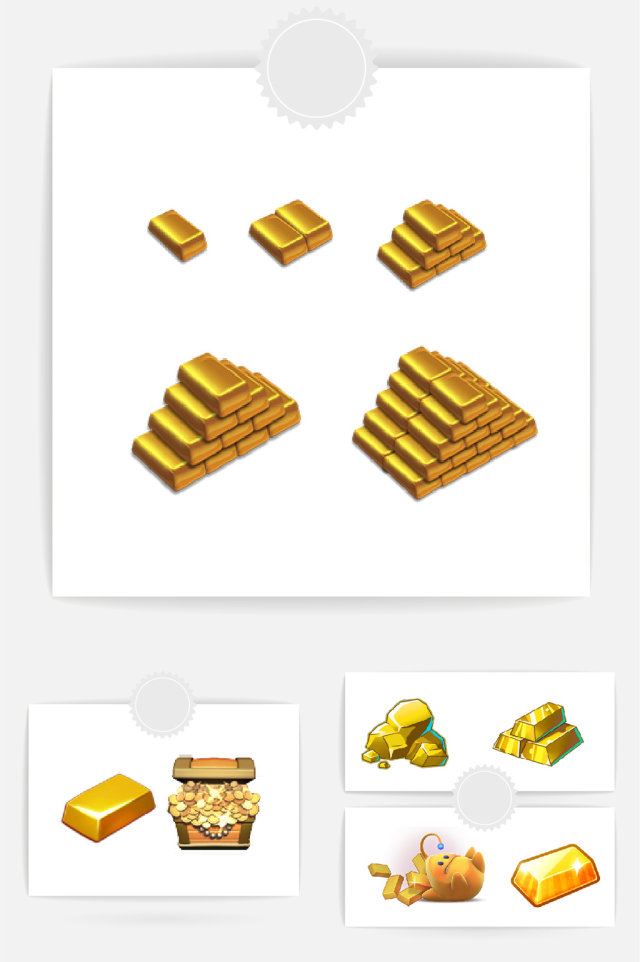 金砖金币元素 金砖金币元素