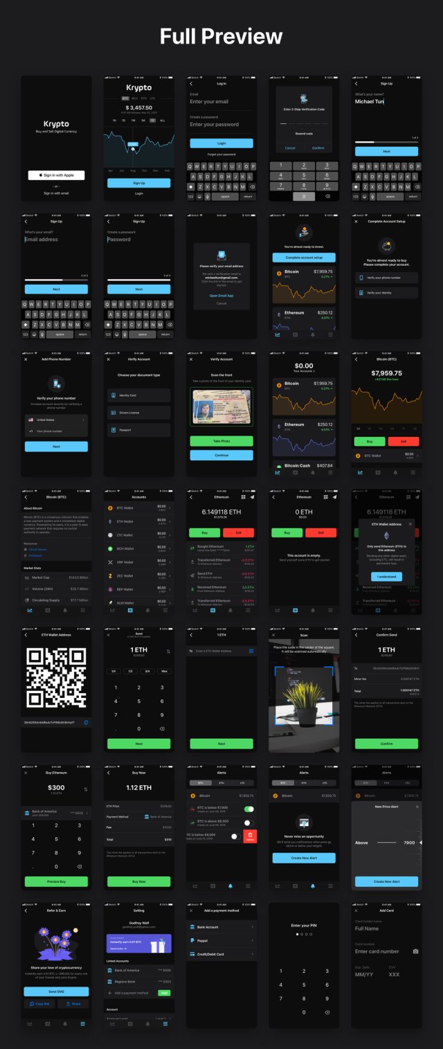 对于您的下一个区块链和加密项目。，Krypto UI Kit