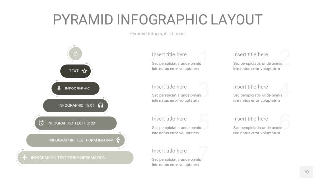 灰色3D金字塔PPT信息图表10