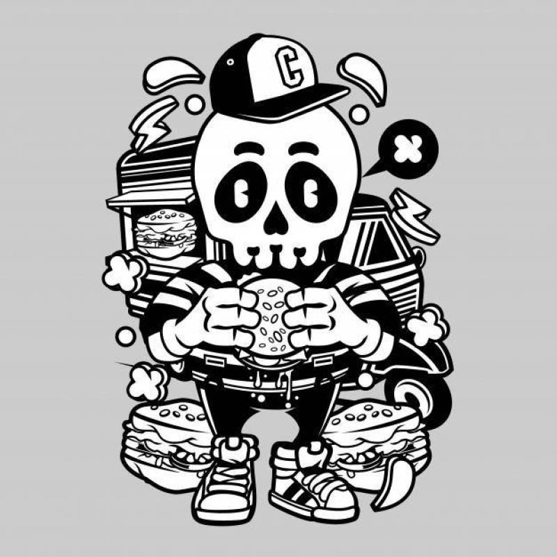 头骨自行车卡通