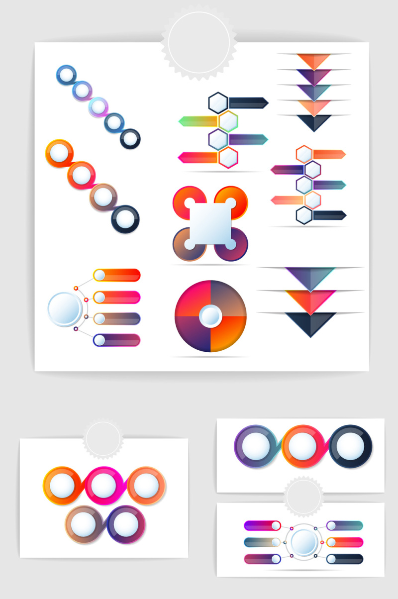 12款矢量PPT统计图表