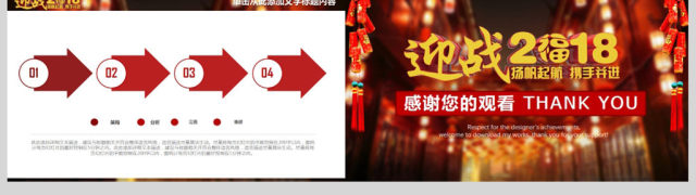 迎战2018红色喜庆年终总结ppt模板 迎战2018红色喜庆年终总结ppt模板