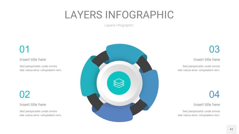 宝石绿3D分层PPT信息图41