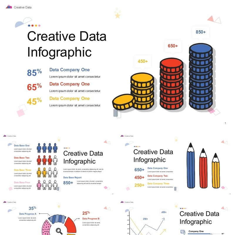 创意信息图表PPT模板Creative Data Infographic - Presentation Template