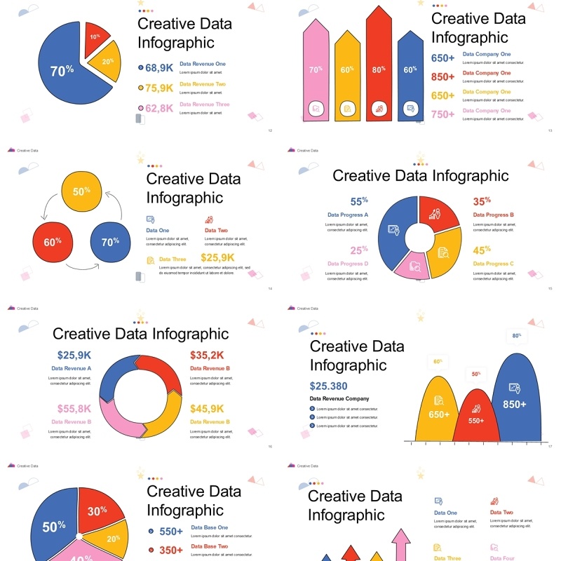 创意信息图表PPT模板Creative Data Infographic - Presentation Template