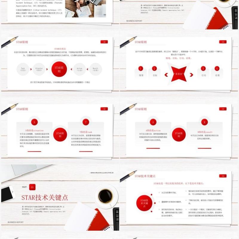 红色简约风企业STAR原则培训知识PPT模板