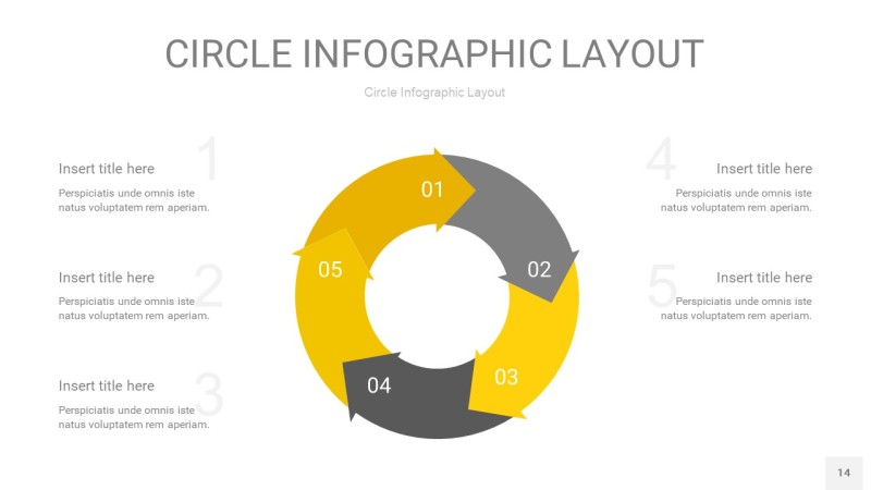 灰黄色圆形PPT信息图14