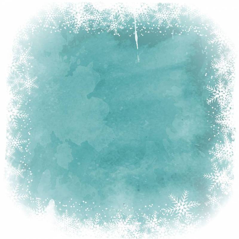 圣诞雪花边框上水彩背景